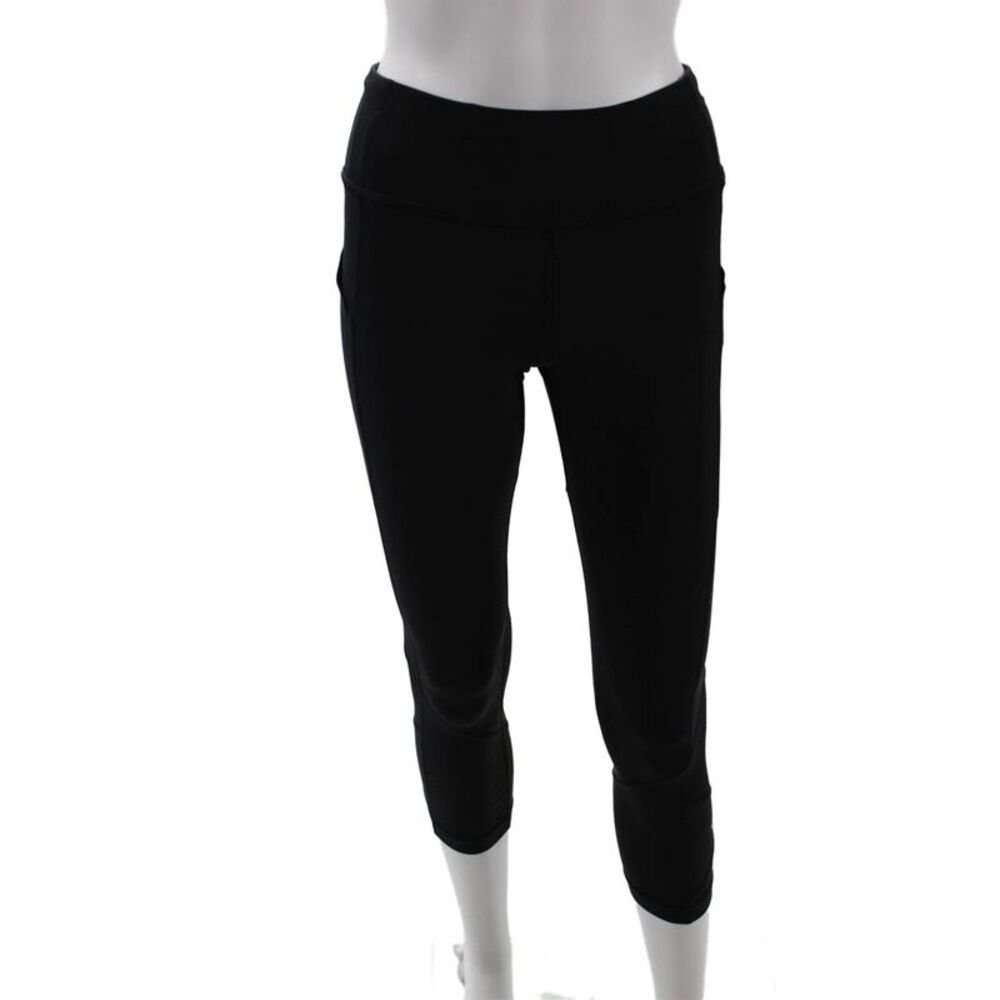 Lululemon Women Capri Cropped Leggings Black Nylon Blend Size 4